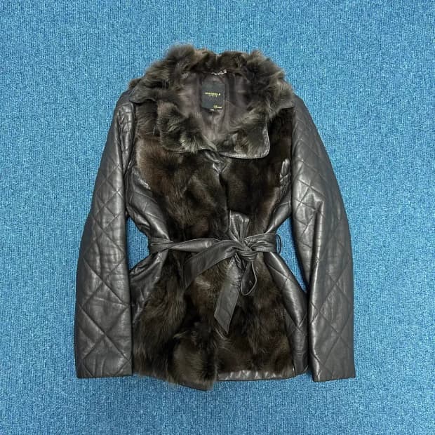 크로커다일 양가죽 여우털 자켓