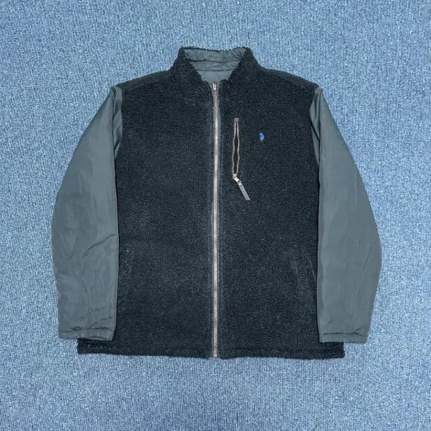 us폴로 리버시블 양털 뽀글이 퀼팅 점퍼