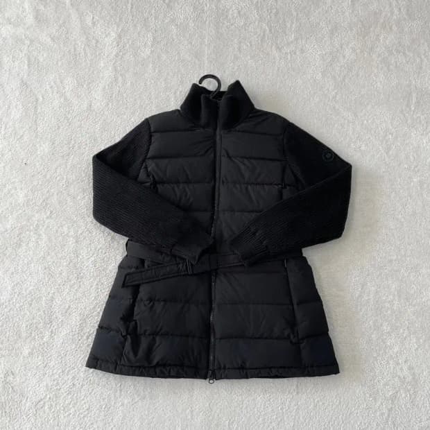 95 코오롱 여성 신형 구스 튜브 벨트 니트패딩