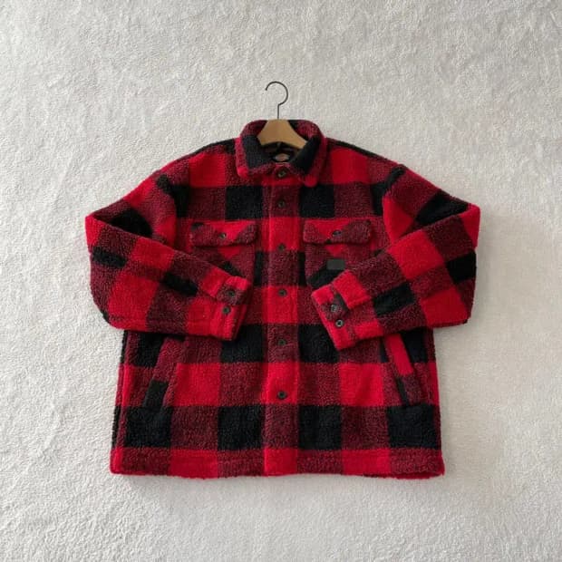 L 디키즈 쉐르파 패딩셔츠 자켓 플란넬 체크