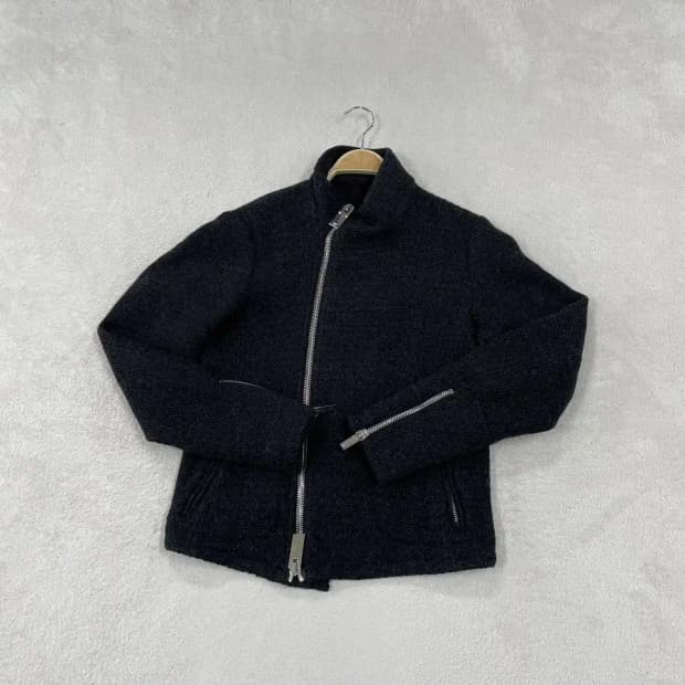 M 알마니 남성 울 트위드 니트집업 자켓 95 엠포리오