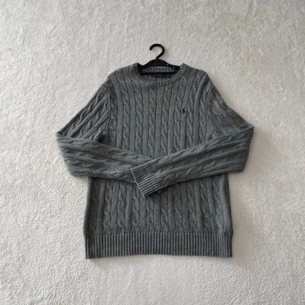 M 폴로 꽈배기 케이블 니트