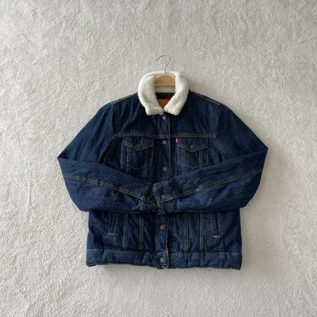 M 리바이스 여성 쉐르파 다운 트러커 데님청자켓