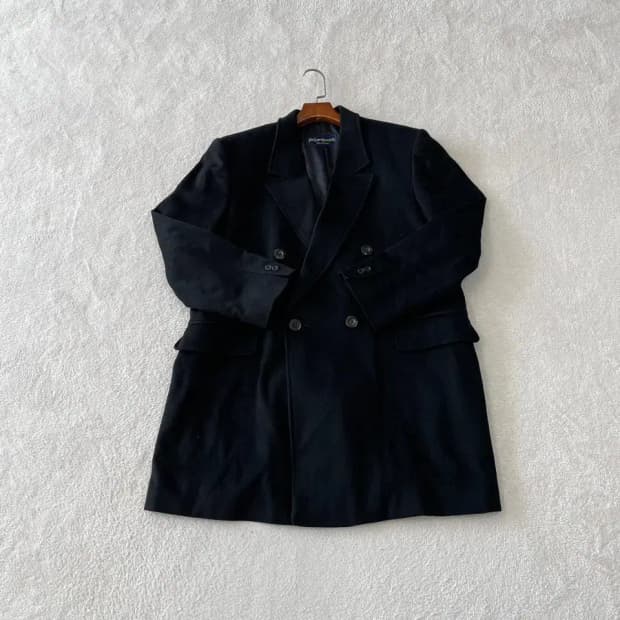 L 입생로랑 캐시미어 더블코트 자켓 100