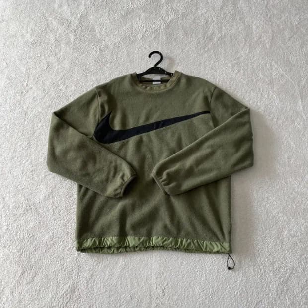 L 나이키 후리스 풀오버 카키 100