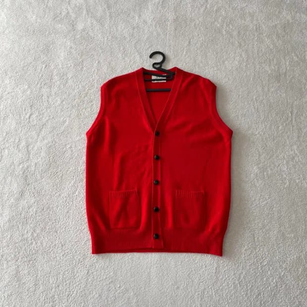 [XL] 80'S USA 버진램스울 LORD JEFF 니트베스트집업 자켓