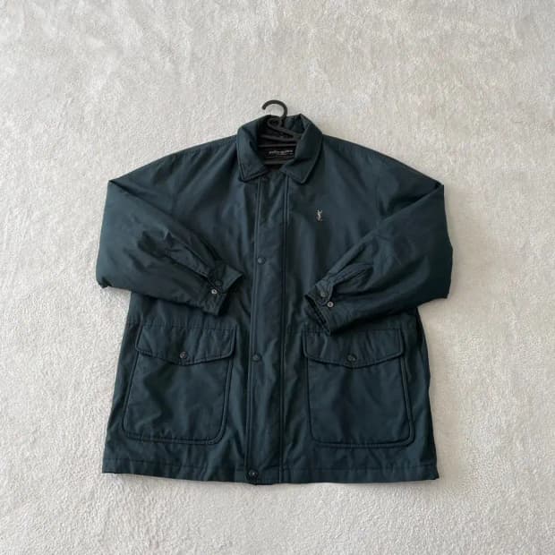 XL 입생로랑 올드스쿨 패딩 블루종 자켓 105