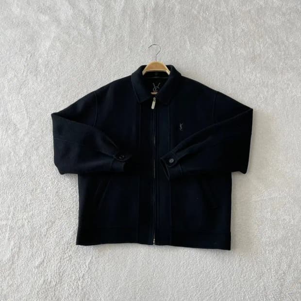 입생로랑 울 자켓 100 올드스쿨 블루종