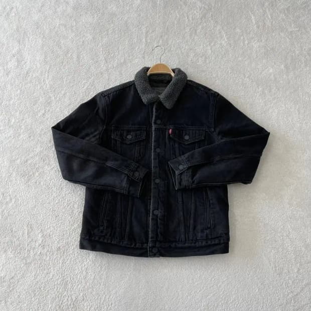 M 리바이스 쉐르파 흑청 데님 자켓