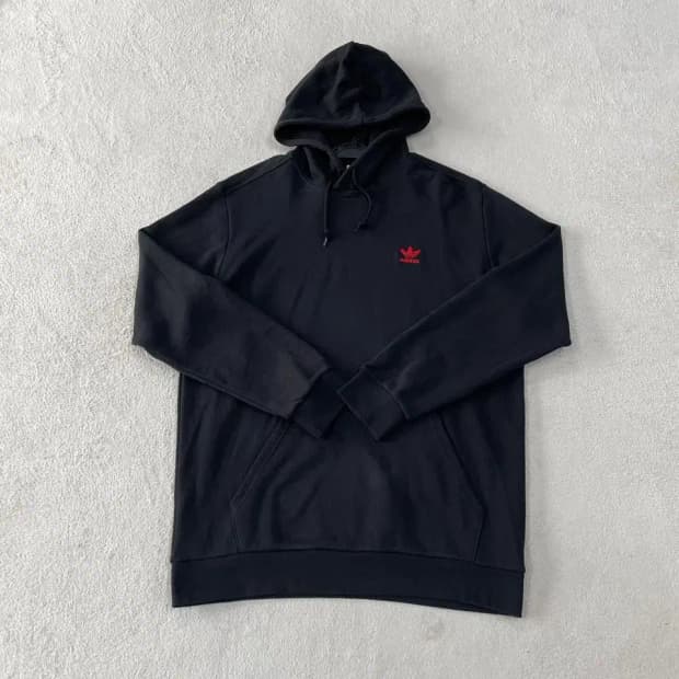3XL 아디다스 에센셜 빅사이즈 후드티 블랙 검빨