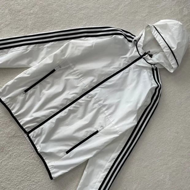 L 아디다스 우븐 윈드브레이커 바람막이 흰검