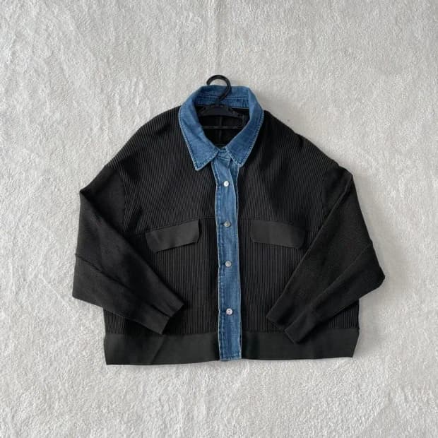 시스템 여성 데님 니트가디건 F