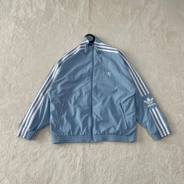 L 아디다스 여성 락업 바람막이 트랙탑 스카이블루