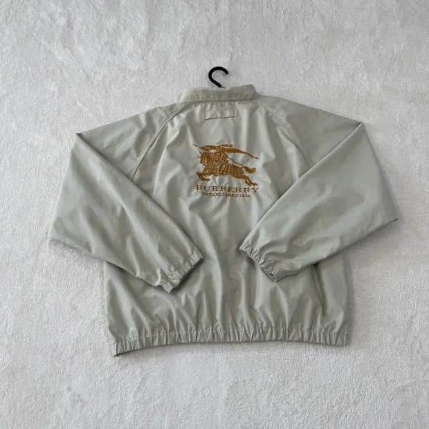 XXL 버버리 올드스쿨 빅로고 블루종 바람막이 자켓