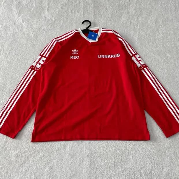 (새상품) XL 아디다스 2005 링크럭 럭비 긴팔져지 레드 올드스쿨