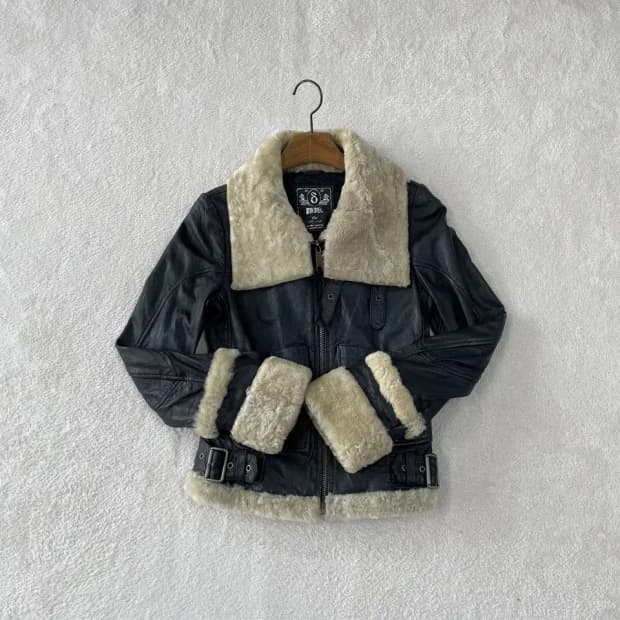 XS 디젤 여성 양가죽 무스탕 시어링 자켓