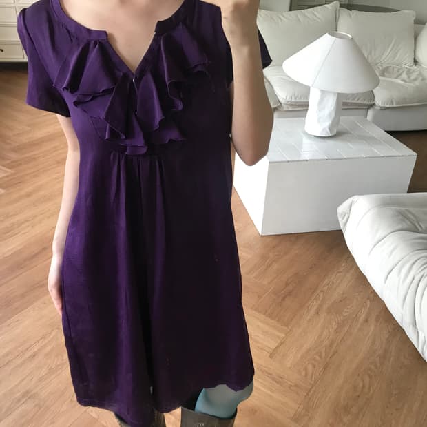 vintage purple ruffle one-piece