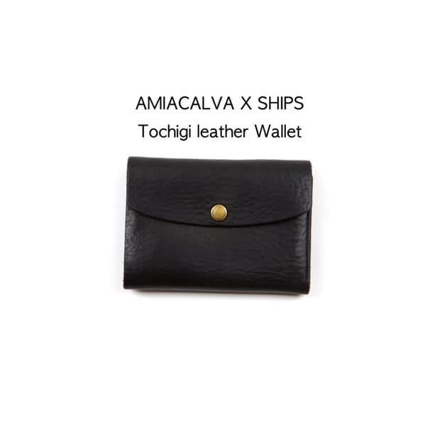 Amiacalva X Ships 토치기 레더 지갑 블랙