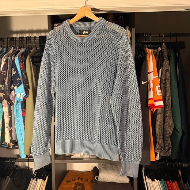 스투시 피그먼트 다이드 루즈 게이지 스웨터 씨폼