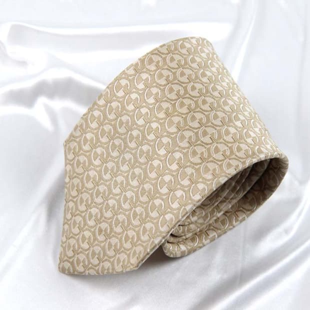 구찌 9.3cm A등급 G로고 베이지 남자 명품 넥타이