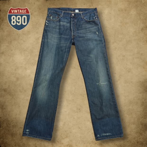 [36] LEVIS 리바이스 501 데미지 워싱 데님 청바지