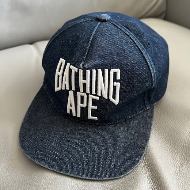 베이프 데님 스냅백 모자 캡