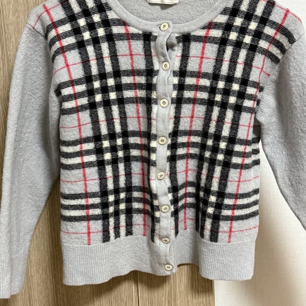 버버리 키즈 체크 가디건