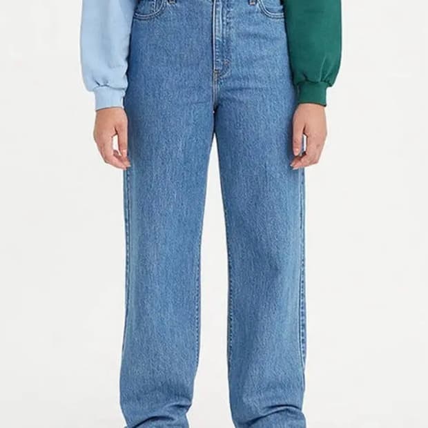 리바이스 하이웨스트 스트레이트 진 데님 바지 진