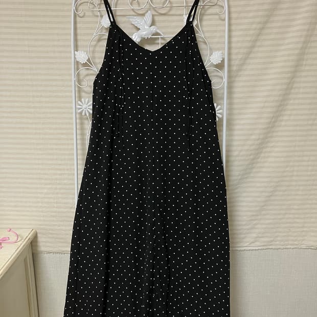 블랙 땡땡이 원피스 592 