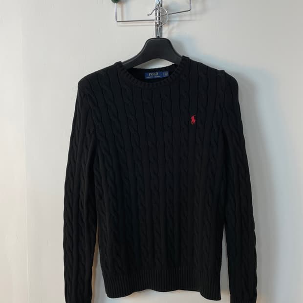 폴로 랄프로렌 블랙 케이블 니트