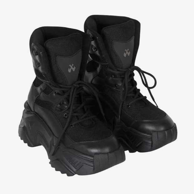 Yeel PLATFORM BOOTS SNEAKERS BLACK