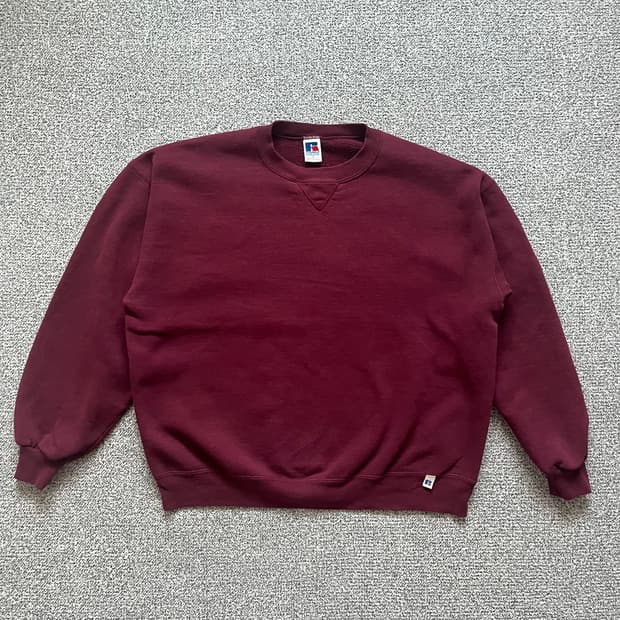 90s US 메이드 러셀 애슬레틱 스웻셔츠 버건디 XL