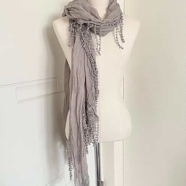Gray lace fairy scarf