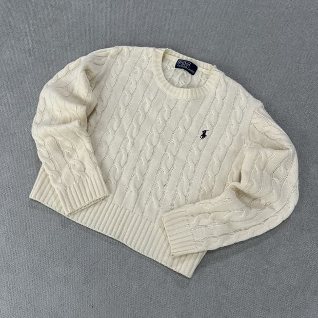 폴로 랄프로렌 케이블 니트 아이보리 s