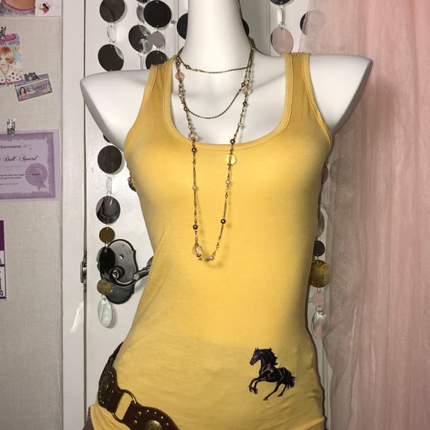 mute yellow hippie sleeveless 