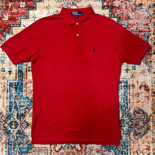 [XL] 폴로 랄프로렌 포니로고 레드 카라 반팔티