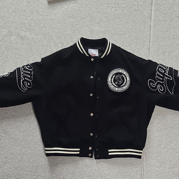 Supreme Veritas Varsity Jacket Black 슈프림