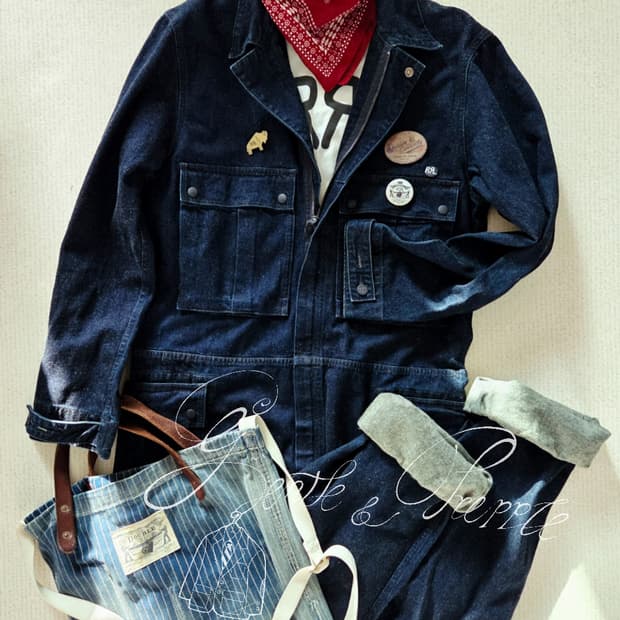 RRL 더블알엘 데님 워시드 점프슈트