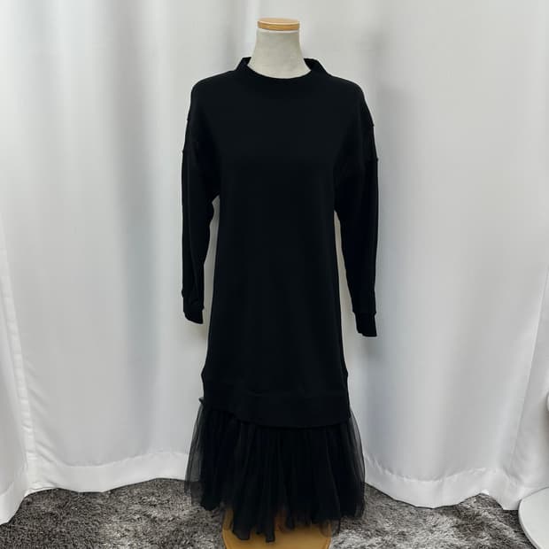   미하라야스히로 면 롱원피스 검정 36 (44-55추천)