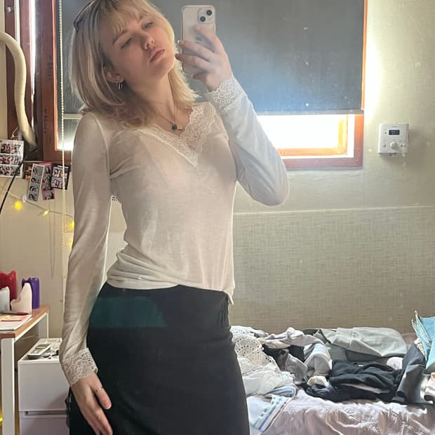 레이스 미디 스커트 (20일까지 구매가능함) 