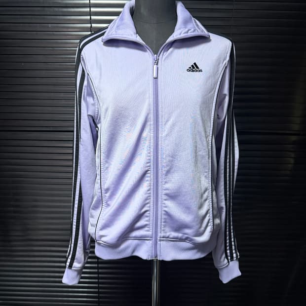 아디다스 연 보라 블랙 져지 트랙탑 집업 S 90 자켓 삼선 요가 런닝