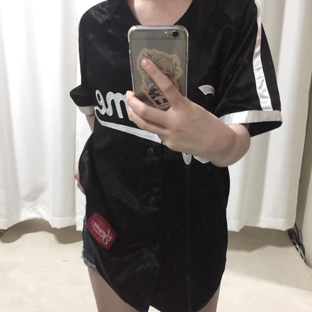 슈프림 사틴 베이스볼 져지 반팔 유니폼