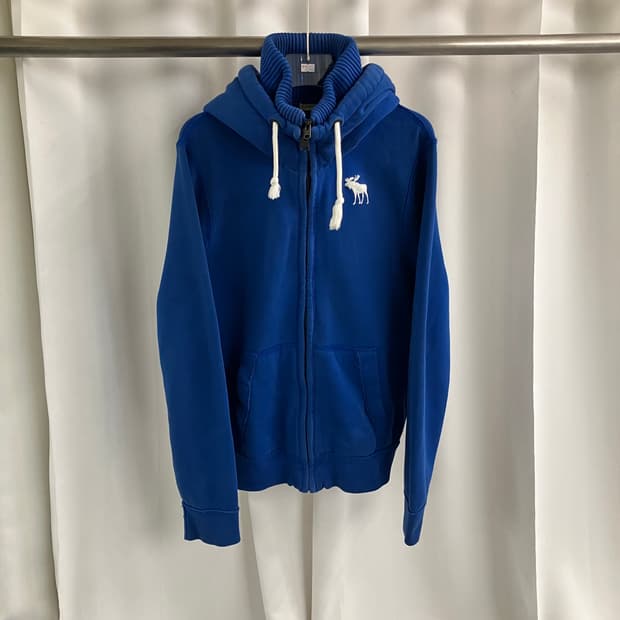 아베크롬비 블루 하이넥 후드집업 XXL