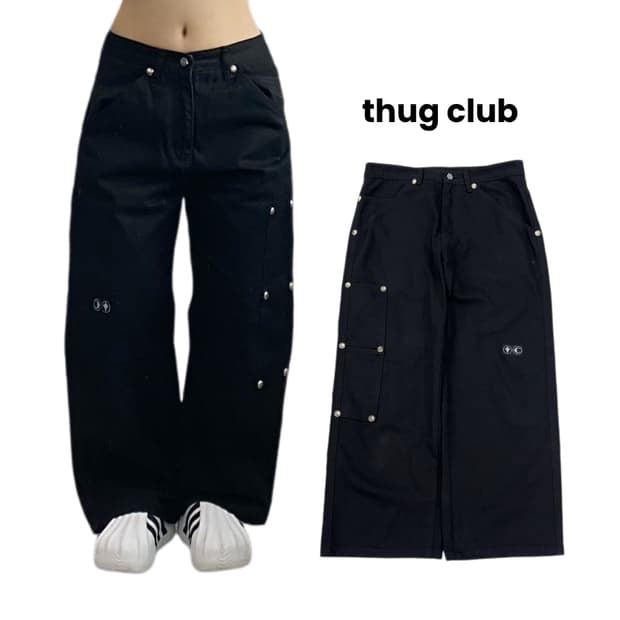 떠그클럽 초판 와이드 코튼 팬츠 블랙