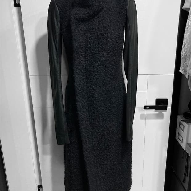 2010s 릭오웬스 모헤어 가죽 코트