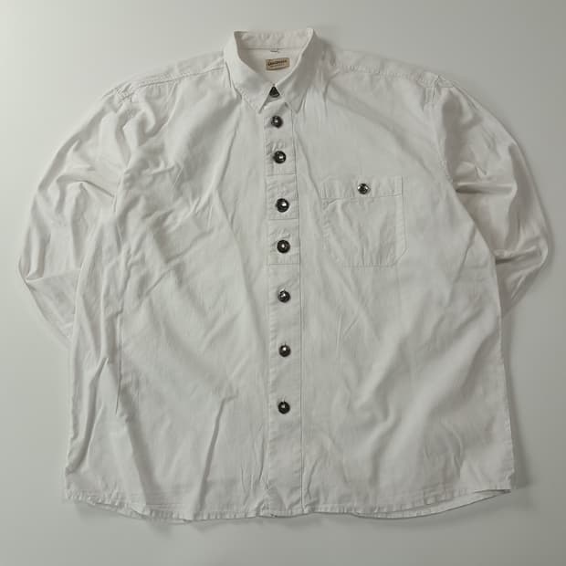 CA215 2XL 란트하우스 90s 독일판 바바리안 린넨코튼 셔츠 남방