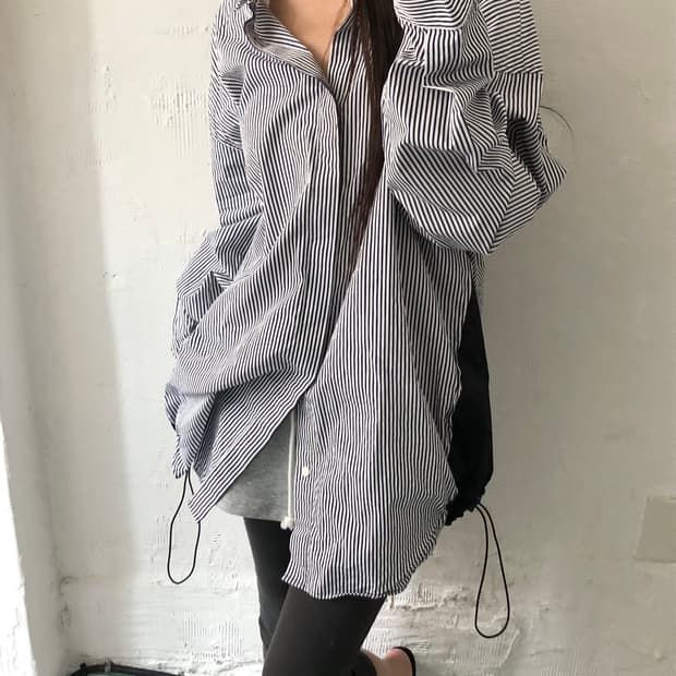 JUUN.J 준지 스트라이프 오버사이즈 셔츠