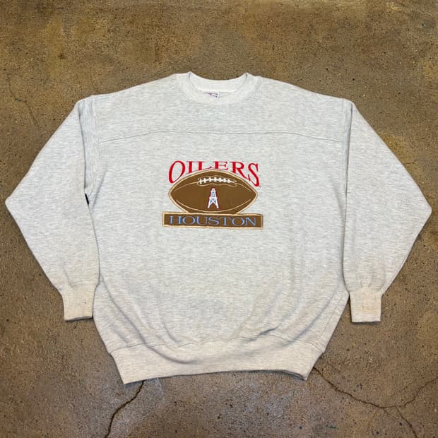 90s USA 미국 빈티지 NFL 휴스턴 오일러스 헤비코튼 맨투맨