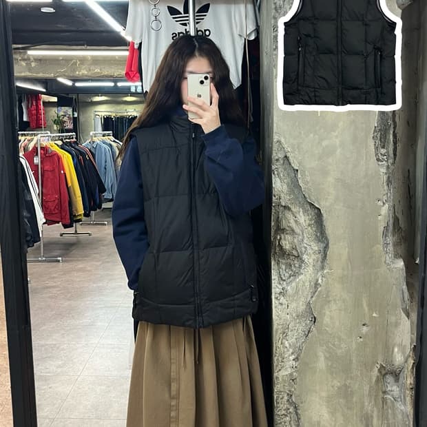 에디바우어 구스다운 베스트 블랙 M  #csz2348