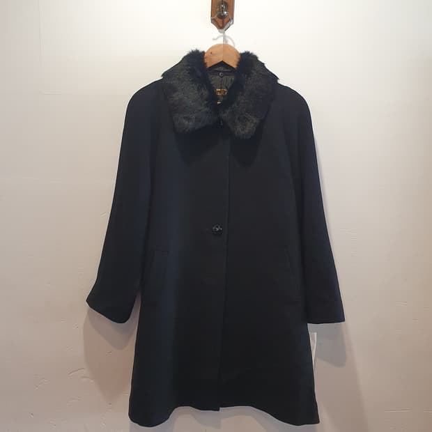 블랙 래빗 퍼 코트 *캐시미어15